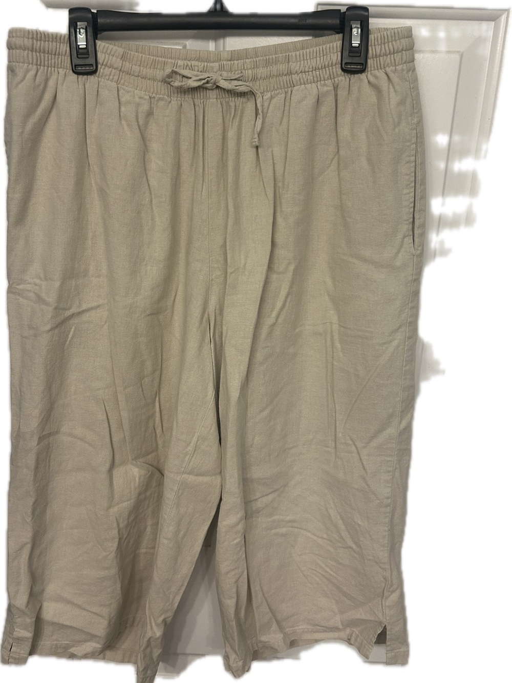 Woman Within Neutral Beige Elastic Waist Pull-On Pants